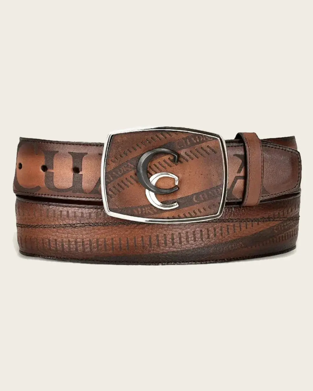 Cuadra Men’s Honey and Black Western Belt BC284