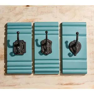 Sister Road by JG S/3 Vintage Inspired Wood & Metal Wall Hook
