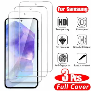 3PCS HD Tempered Glass For Samsung A17 A27 A37 A57 A16 A26 A36 A56 A55 A53 A54 A35 A25 A15 Screen Protector Samsung Galaxy S26 S25 S24 Ultra Cristal Templado S24 FE S23 S22 S21 Plus Protection Accessories Cover