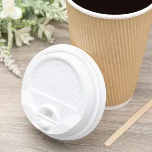 [1,000 ct] 10-24 oz Paper Coffee Cup Lids | 90 mm | White | Flip-Top