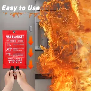 Fire Blanket 39.37''x39.37'' - Emergency Fiberglass Fireproof Blanket, Heat Resistant & Flame Retardant, Safety Blanket for Home, Kitchen, Camping, Hiking