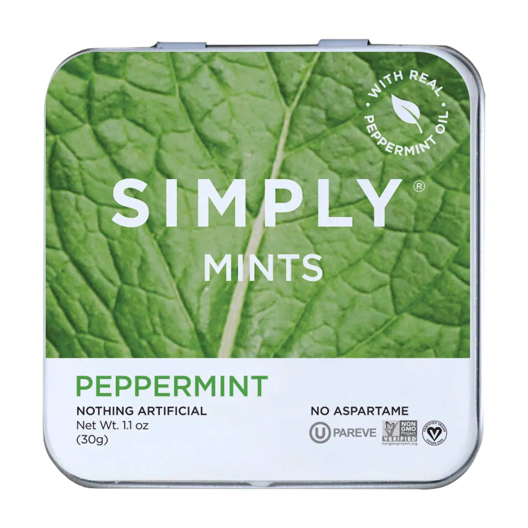 Simply Mints - 6 Packs (tins) | Multiple Flavors Available | Breath Freshening + Aspartame-Free + Vegan + non-GMO
