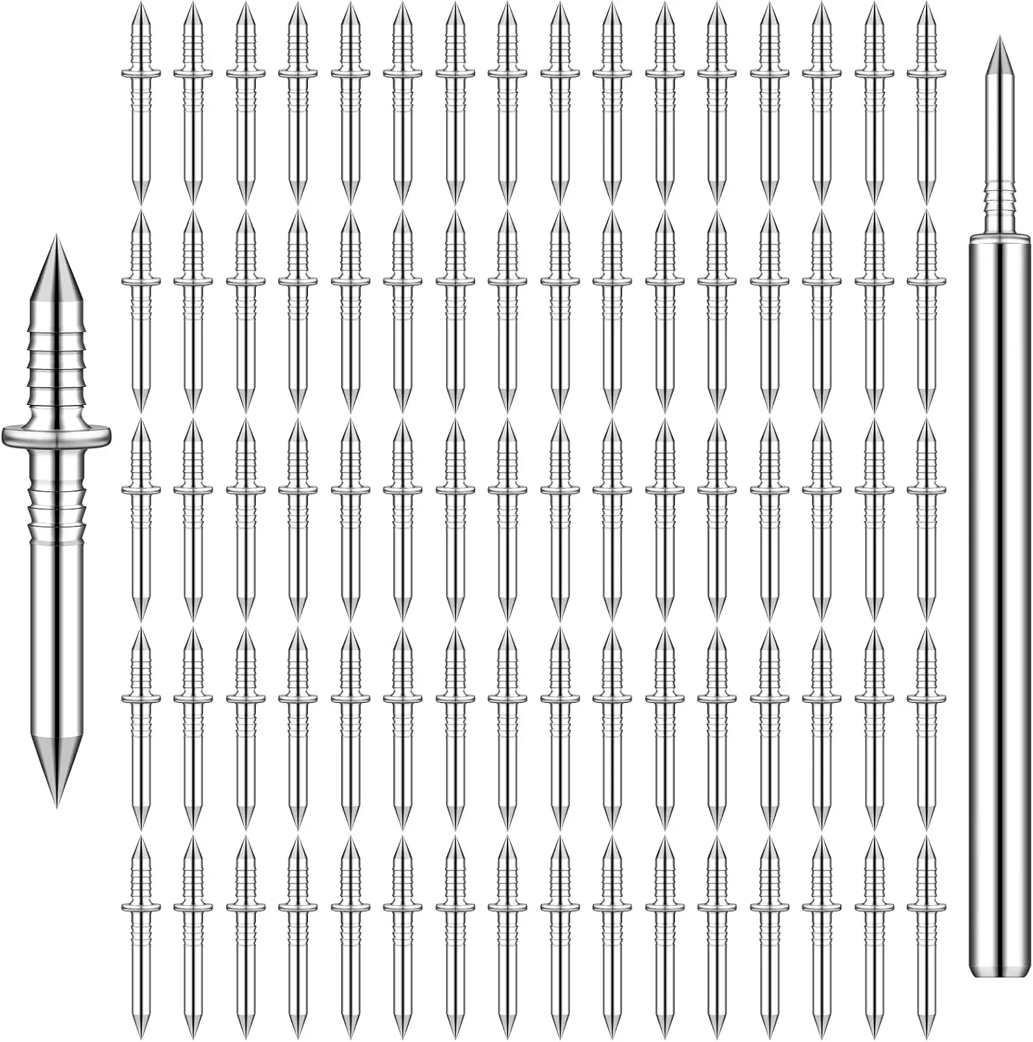 [ Buy 100 get 100 free ] Double-Headed Skirting Nails - Invisible Solid Wood Baseboard Fasteners with Sleeve Tool (Seamless Finishing)