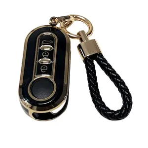 for Fiat Car Key Protection Case Car Key Holder Soft Durable Tpu Material 360 Degree Protection Includes Keychain Fits Fiat 500 500C 500L 500x