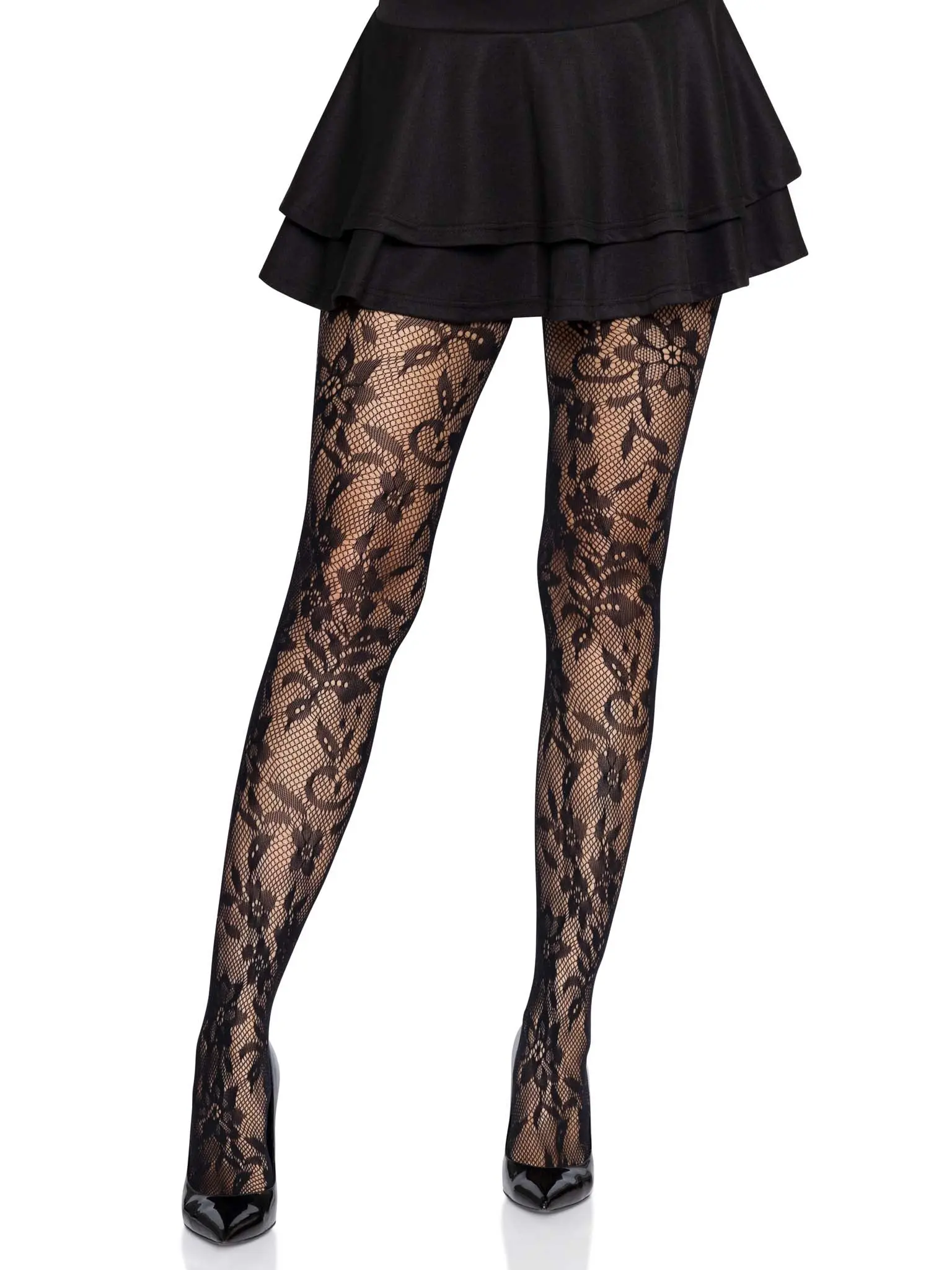 Women's Woven Chantilly Floral Lace Lingerie Tights - Comfortable Soft Fabric Leg Coverings, Sexy Option for Daily Wear, Day, Dress, Fish Net, Casual, White Lace Clothing, Lacy, Chantilly Lace