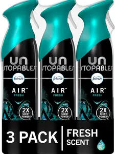 Febreze Unstopables Air Effects Odor-Fighting Air Freshener Fresh, 8.8 oz. Aerosol Can, Pack of 3