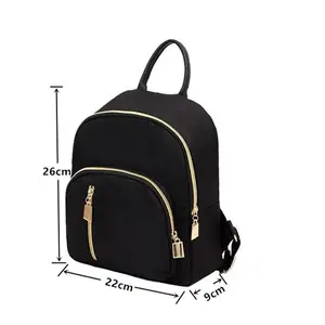 Women's Multi-Function Oxford Mini Backpack - Cute Fashion Daypack for Travel, Black Functional Shoulder Bag