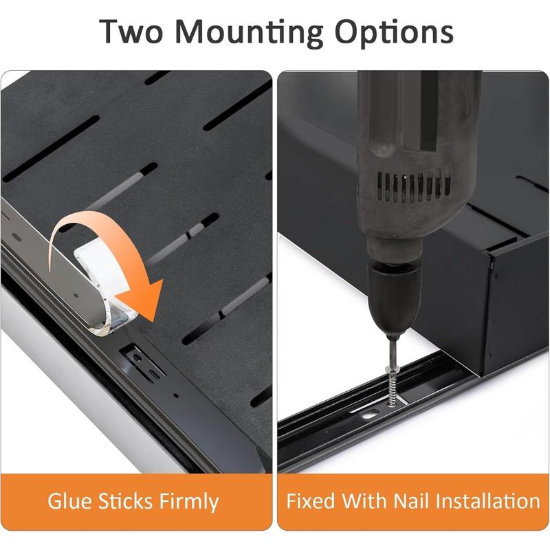 Adjustable Pull-Out Drawer Organizer, Adjustable Dividers, Expandable Kitchen and Bathroom Storage Cabinet with Adhesive, Easy Installation, Space-Saving Sliding Shelves