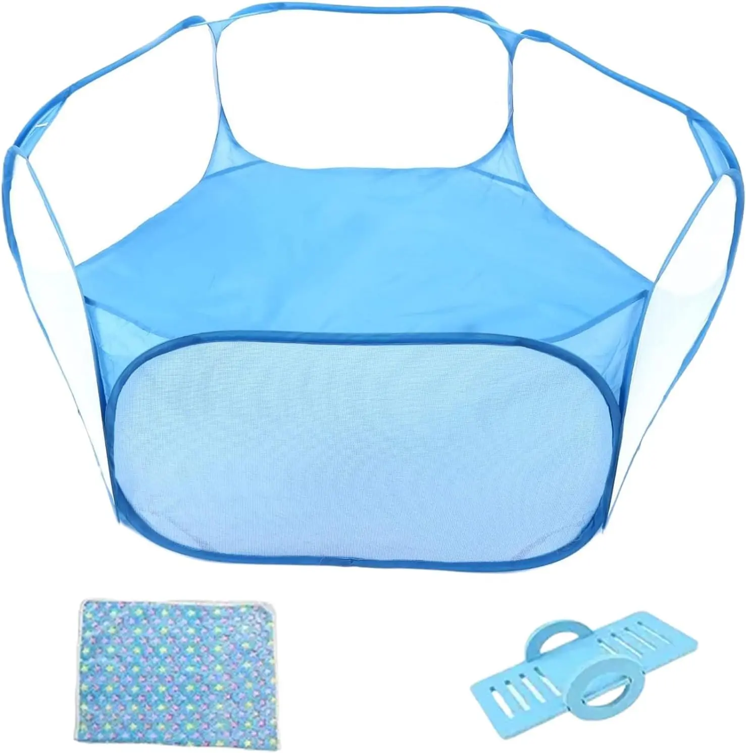 Hamster Playpen Guinea Pig Playpen Bunny Breathable & Transparent Playpen with Mat for Chinchilla Hedgehog Rat Foldable and Easy to Carry