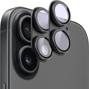 Two-Pack iPhone 17 Protective Camera Lens Protector, 9h Tempered Glass, Metal Plate Cover, Bubble-Free, High Clarity, Easy Installation, Cellphone Accessories