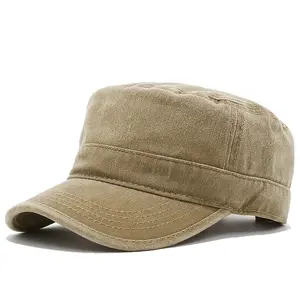 Vintage style & washed flat top: Solid color baseball cap