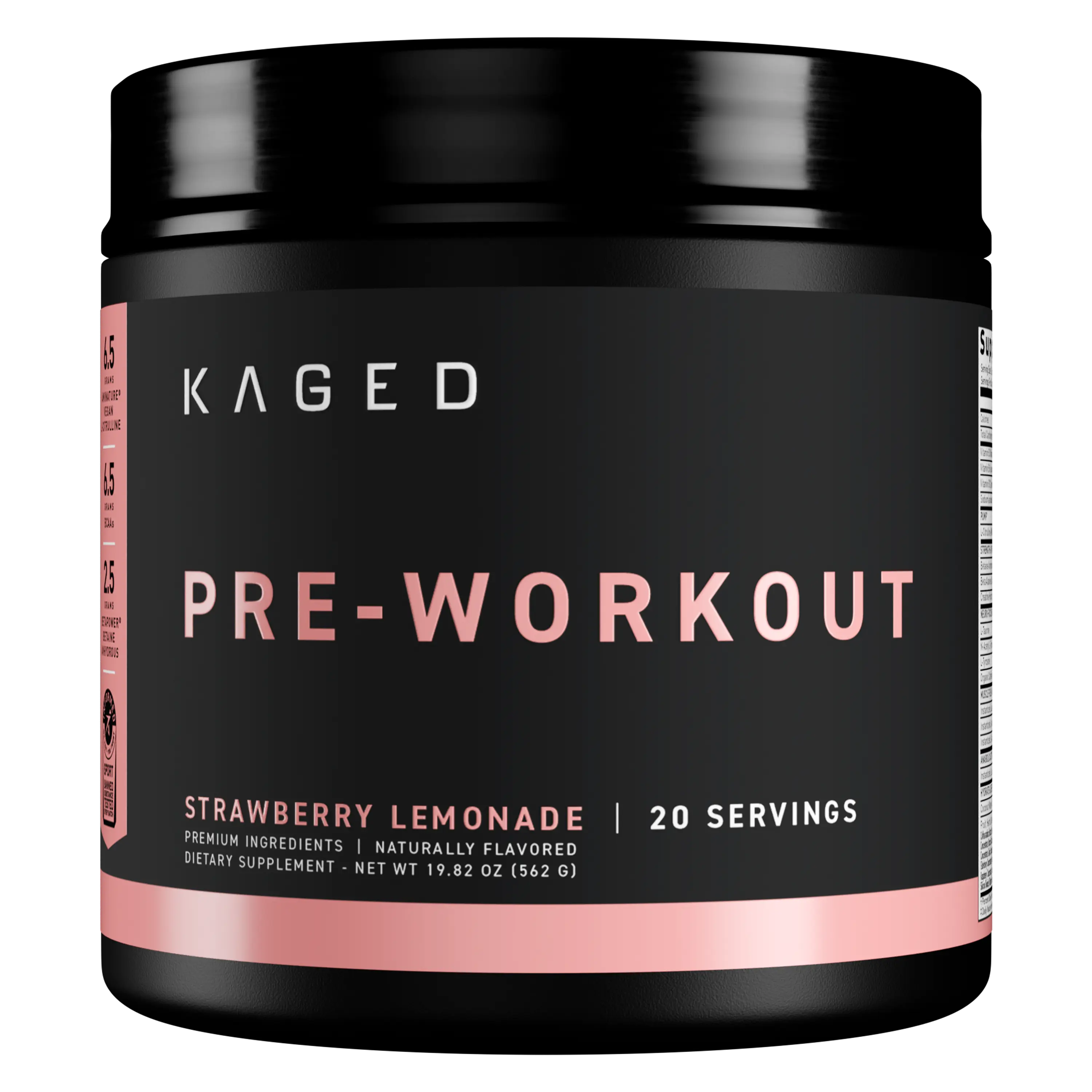 Kaged Pre-Workout - 20 Servings - Award-Winning Clean Ingredients for Energy Strength Pumps & Performance Vegan Informed-Sport Certified