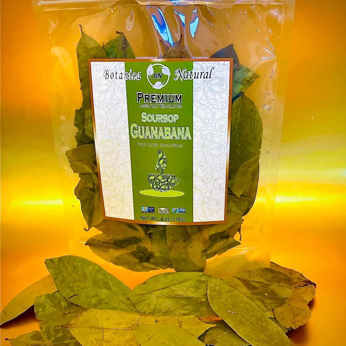 BN Guanabana Leaves Dried Natural Flavor Whole High Quality Vegan Herbal Beverage Tea