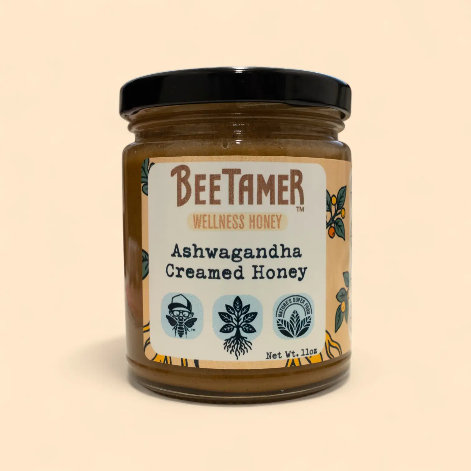 BeeTamer's Ashwagandha – Raw Creamed Honey with Root Extract 11oz Healthy Ingredients