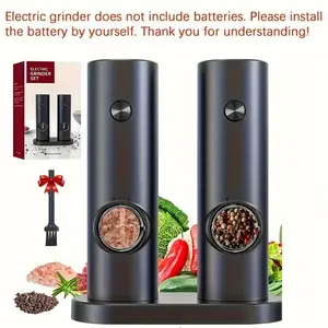 2-Piece Electric Grinder Set, Automatic Salt & Pepper Grinders, Salt and Pepper, Durable High-Value Kitchen Tools, Ideal for Home, Parties, Dinners (no Batteries)