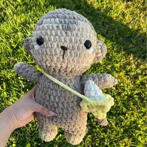Crochet monkey with banana plushie