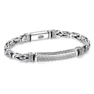 Vintage S925 Silver Taiyin Peace Pattern Men's Bracelet Personality Trendy Domineering Single Fine Crafted Vintage Gift Accessory
