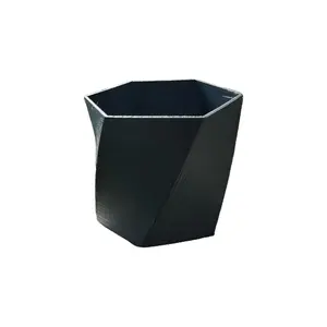 Poly Twist Succulent Pot - Black Square Planter for Gardening Needs Compact Design & Sleek Black Square Shape 50 mm Tall