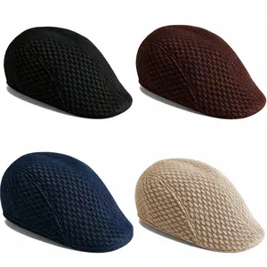 Father's Day Gift Men's Mesh Beret, Breathable Lightweight Summer Hat, Adjustable Stretchy Mesh Cap for Outdoor Daily Casual Travel Street Wear,Flat Cap, Newsboy Cap, Beret, Ivy Cap, Irish Driver Cap,