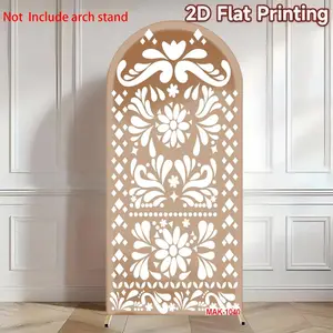 Mexican Festival Arch Background Cloth Single-Sided Print Elastic Fabric Wedding Birthday Party Decoration Backdrop Wedding Arched Backdrop Wedding Arch Cover