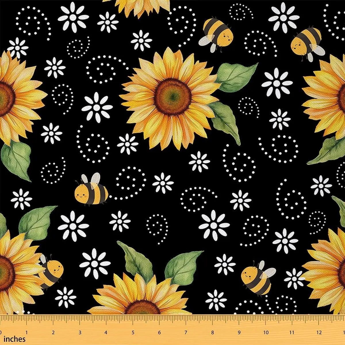 Bee Fabric,Sunflower Upholstery Fabric Chairs,,Orange Black