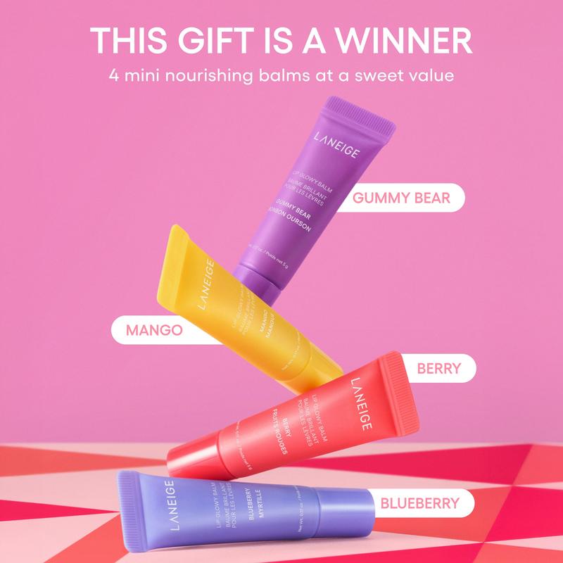 Laneige Glowy Lip Minis, Hydrating, Infused with Shea Butter