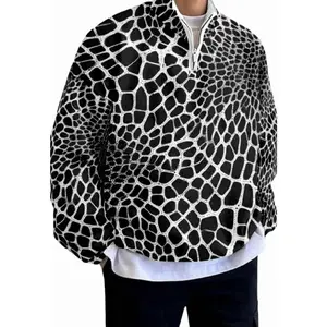 Unisex Oversized Quarter Zip Pullover – Graphic Long Sleeve Casual Trendy Sweatshirt