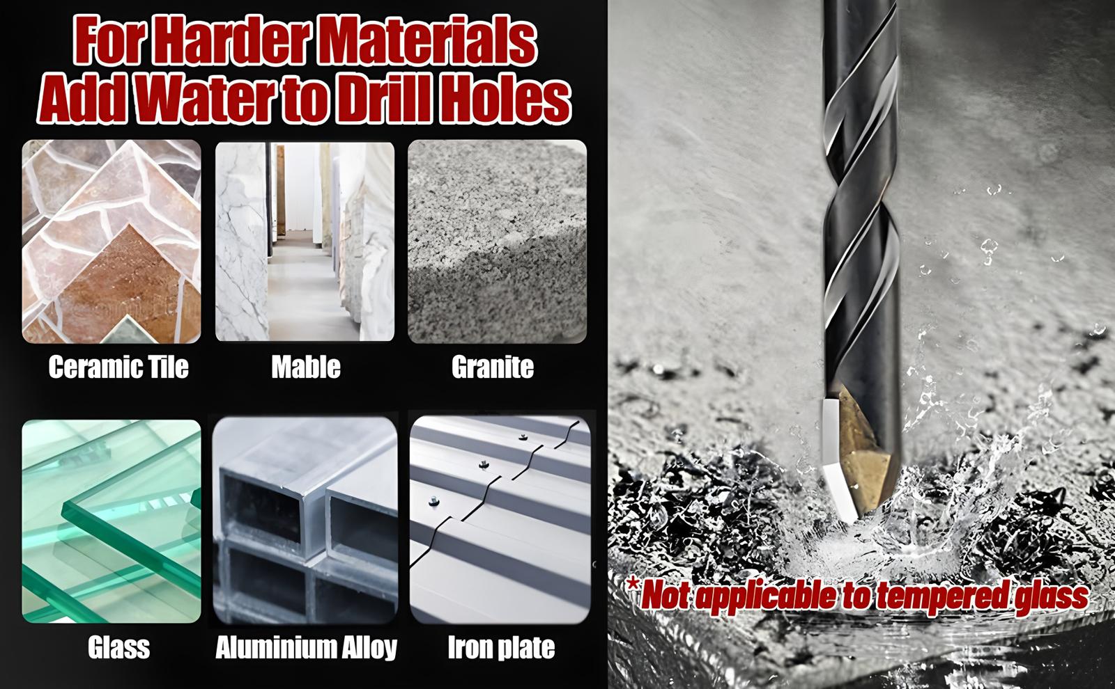 10 Piece Masonry Concrete Drill Bit Set and Screwdriver Bit Set with Hex Shank Extension Bars and 1/2" Socket Adapter, Eccentric Drill Bit Kit for Bricks, Tiles, Cabinet, Wood DIY Tools