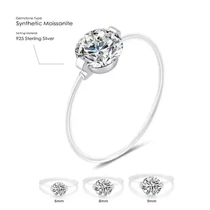 【Invisible Ring】1-2CT Moissanite Enhanced Nylon Thread Band vvs Synthetic Moissanite Rings