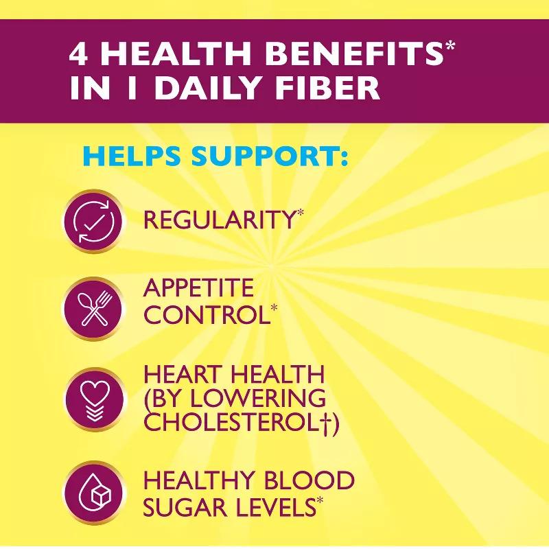 Metamucil Sugar-Free Multi-Symptom Relief GLP-1 Friendly Fiber Powder - Lemonade - 2.4g Fiber Per Serving - 14.7oz/72 Dose