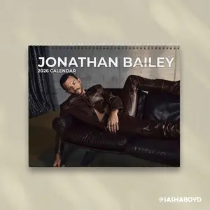 Jonathan Bailey Calendar 2026 - Jonathan Bailey Merch for Fan |  Home Decor, Office Decor - New Year Fan Gift, Unique Holiday Gift