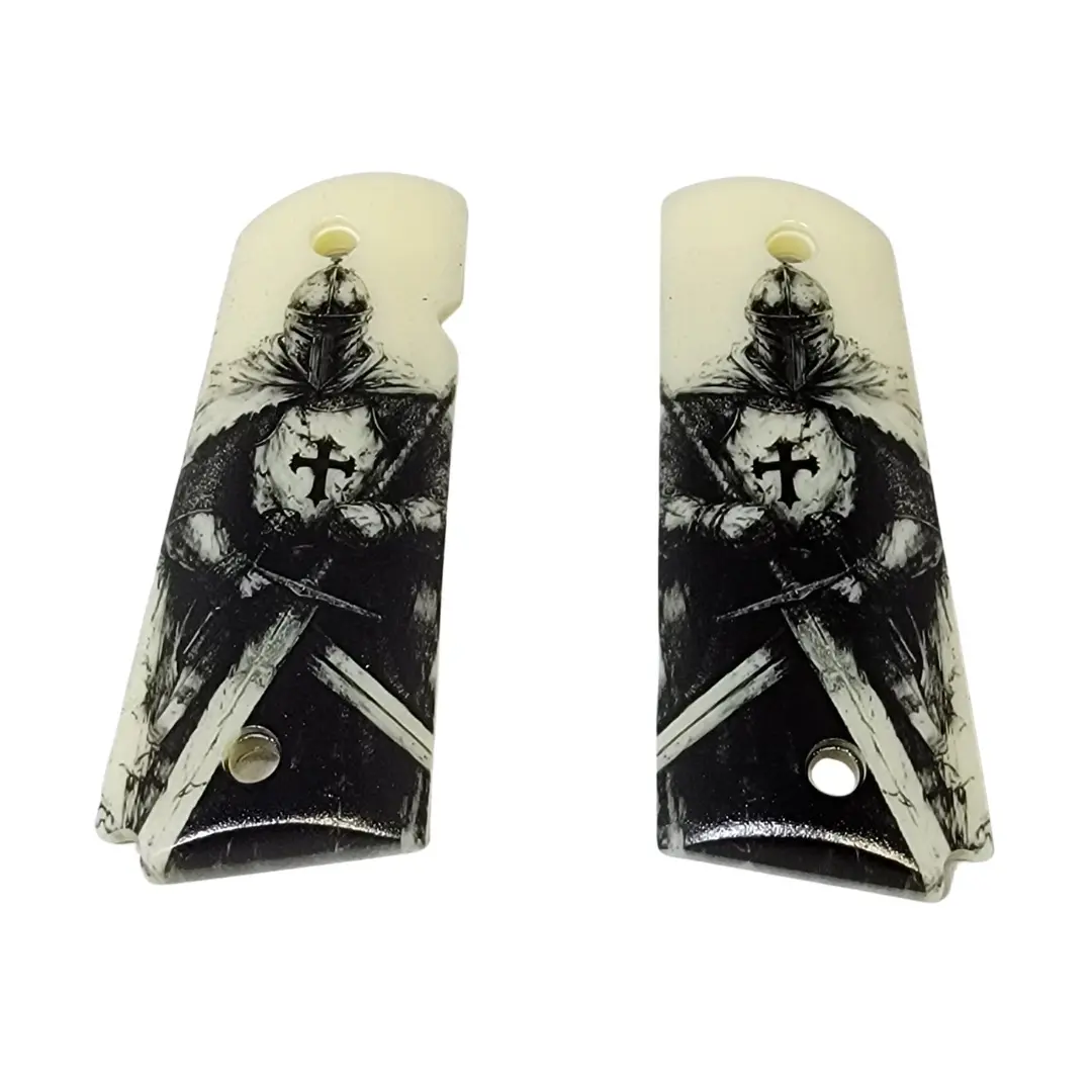 1911 Full-size ABS grips with Middle Ages Crusader Printed Image 1911 Full-size ABS grips with Middle Ages Crusader Printed Image