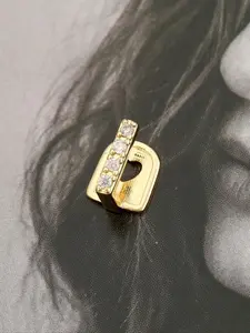 Punk Hip Hop Tooth Decor, Tooth Gem, Shiny Detachable Rhinestone Teeth Set, and Silver Color, Fun Single Clip-On Tooth Accessory