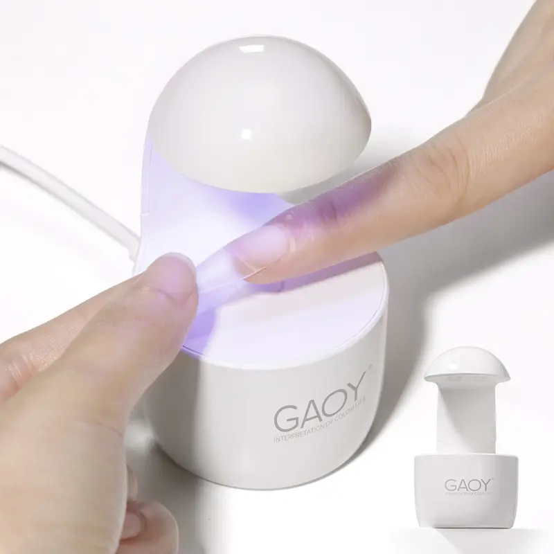GAOY Mini UV Light for Gel Polish, Small LED Nail Lamp, Fast Curing, White | Specially for Gel Polish, Portable Travel Manicure, Perfect for Nail Tips & Quick Repairs, DIY Nail Art, USB-C Powered