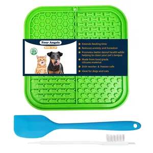 Four angels-2PC Lick Mat for Dog and Cat, Slow Feeder & Non-Slip Design, Boredom and Anxiety Reducer, Suitable for Food, Treats, Yogurt, Peanut Butter and Liver Paste, Non-Toxic-MSD relief