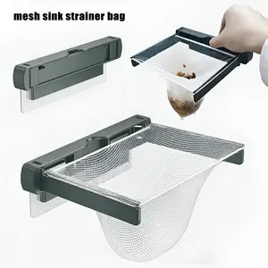 Kitchen sink filter rack, foldable drain basket for food waste disposal (includes a pack of filter nets, non-food contact)