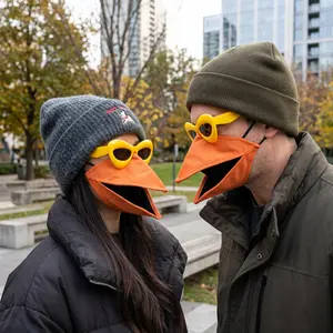 Funny 3D Duck Bill Face Mask Hilarious Bird Beak Cosplay Mask for Adults Novelty Prank Party Mask Quirky Winter Warm Half Face Cover for Halloween