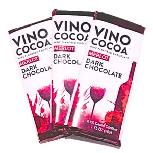 Vino Cocoa - Merlot Flavored Dark Chocolate Bars - 3 Pack - Enjoy Luxury Upscale Chocolates by Vino Cocoa - Made With Organic Ingredients - Vegan & Keto Friendly - Makes For Great Gifts - Get Yours Today!