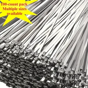 100pcs Heavy-Duty Stainless Steel Cable Ties - Self-Locking, Rust-Resistant, High-Temperature Resistant, for Indoor/Outdoor Use, Automotive, Marine, Construction, Cable Ties For Outdoor Use, Marine Cable Ties, Selflocking Ties