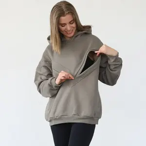Ultra Soft Oversized Nursing & Pregnancy Hoodie (Wood Ash)