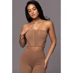 Pecan Freda Knit Bustier