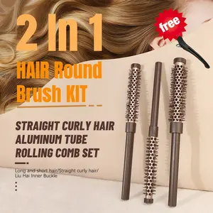 Small Round Brush Kit, Barrel Hair Brush for Blow Drying, Blowout Brush, Soft Bristles Style Volumize Hair Brush for Women Men, Short Hair, Bangs, Roots, Curling, Straight - #11/ #13/ #16 Round Brush Set