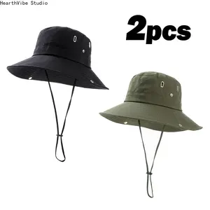 2-Pack Outdoor for sun Hats For Men & Women, Wide Brim Boonie Bucket Hat With Neck Flap For Sun Protection, Foldable For Hiking, Fishing, Camping, Beach, Summer