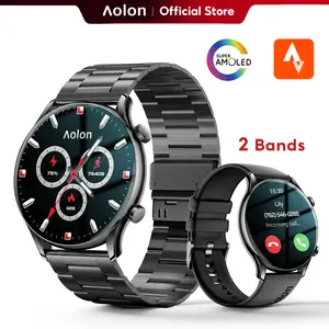 【Ultra-slim】Aolon GTR3 Smartwatch - 1.43" AMOLED HD Display, AOD, Bluetooth, Alloy Build, Heart Rate Monitoring, 110+ Sports Modes, Water-Resistant, 120-Hour Battery, USB Rechargeable, iOS & Android Compatible, for Adults, Summer Outdoor Use