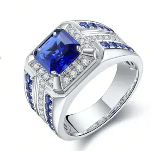 Fashionable square cut CZ ring for men - versatile, suitable for everyday wear and all occasions