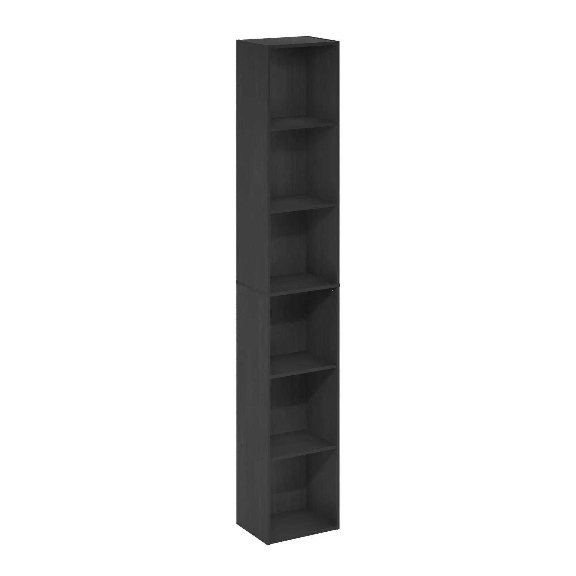 LUDER Manufactured Freestanding Wooden Bookshelf - 6-Shelf Vertical Open Unit, 9.37(d)x12.09(w)x70.87(h)in Contemporary Shelving, 0-5 Kg Capacity, for Book Shelf Decoration, Display House Plants in Living Room