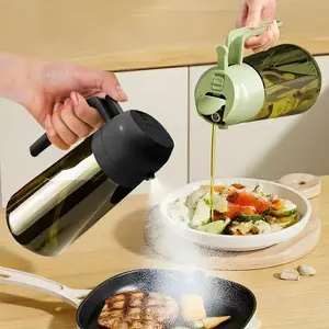 Large-Capacity Thick-Glass Oil Spray Bottle, Cooking Oil Container, Oil Dispenser - Multiple Spray Modes, Light-Blocking Design, Safe & Portable, Ideal for Kitchen, Camping, and Grilling