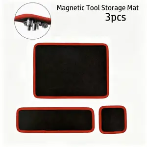 3PCS Double Sided Red Magnetic Tool Mat Organizes All Small Hardware For Auto Repair Workshop