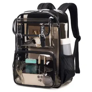 Clear Backpack for School, Concerts & Festivals – Waterproof PVC, Stadium Approved, Large Capacity, TikTok Viral Style