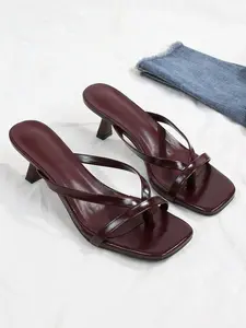 Spring/Summer New Women Sexy Leopard Print French Kitten Heels, Fashionable And Versatile High Heel Sandals